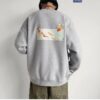 E-boy Fleece Fish Print Sweatshirt