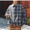 E-boy Japan Style Plaid Long Sleeve Shirt