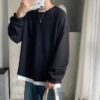 E-boy  Japan Style Solid Sweatshirt (Many Colors) - Black, 4XL