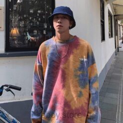 E-boy Japan Style Tie Dye Oversized Sweatshirt