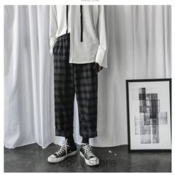 E-boy Korean Style Plaid  Pant