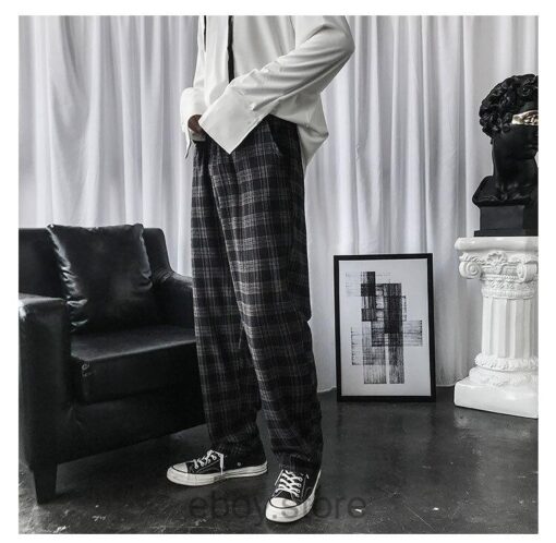 E-boy Korean Style Plaid  Pant