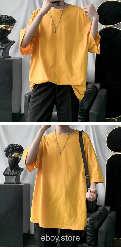 E-boy Oversized Solid Half Sleeve T Shirt (Many Colors)