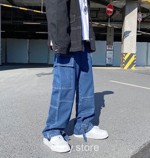 E-boy Patchwork Japan Style Y2k Baggy Jean