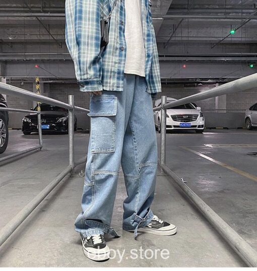 E-boy Patchwork Japan Style Y2k Baggy Jean