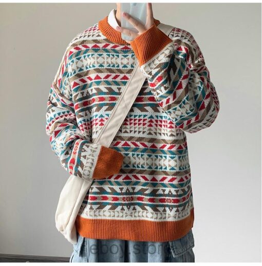 E-boy Pattern Winter Knitted Sweater