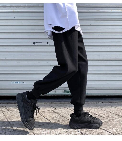 E-boy Solid Color Japan Style Closed Bottom Loose Pants