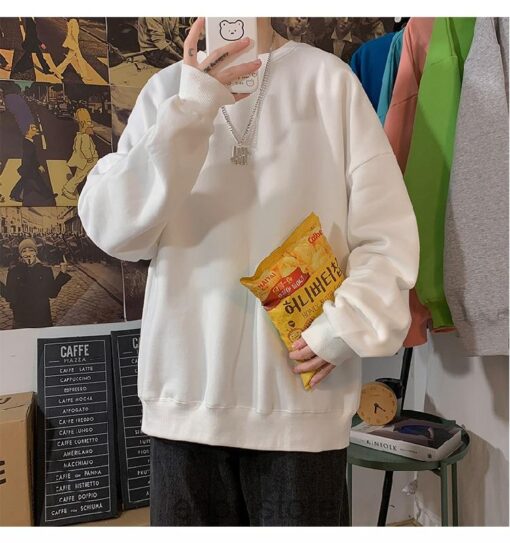 E-boy Solid Color Japan Style  Sweatshirt