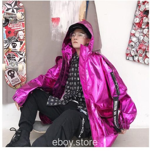 E-boy Streetwear Reflective Bomber Jacket