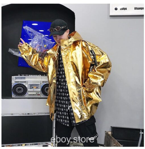 E-boy Streetwear Reflective Bomber Jacket