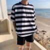 E-boy Streetwear Striped Classic Tshirt