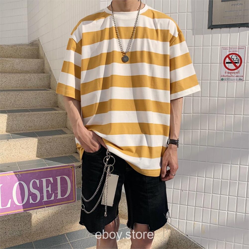 E-boy Streetwear Striped Classic Tshirt