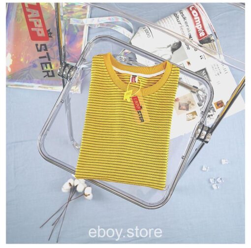 E-boy Striped Cotton Short Sleeve T Shirt