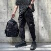 E-boy Techwear Streetwear Cargo Pant - M, Black