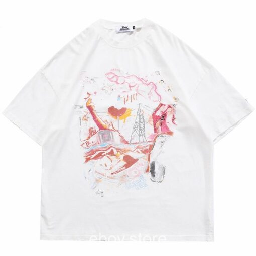 Ripped Graphic Washed Oversized T-Shirt 3