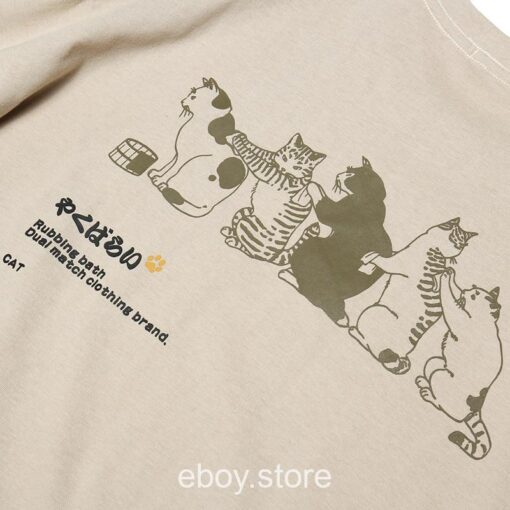 Funny Cat Japanese Kanji Hip Hop T-Shirt 6
