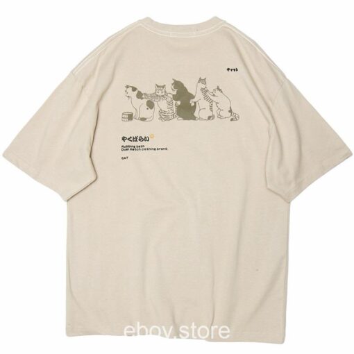 Funny Cat Japanese Kanji Hip Hop T-Shirt