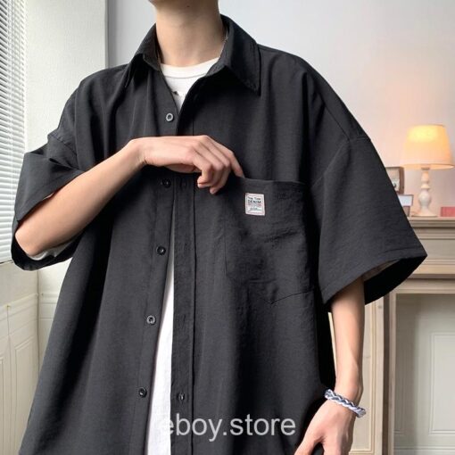 Ice Silk Oversize Shirts for Men and Women 3