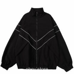 Reflective Striped Windbreaker Streetwear Jacket