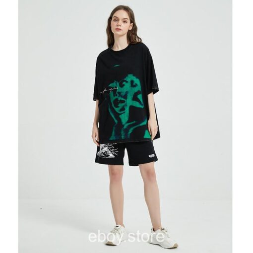 Soulmate Shadow Graphic Distressed Oversized T-Shirt 4