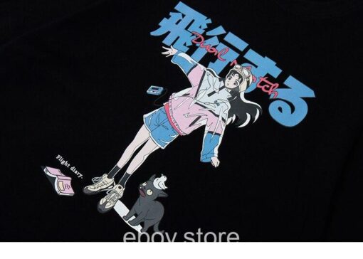 Cartoon Girl Cat Harajuku T-Shirt 11
