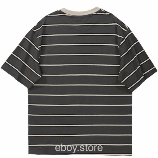 Retro Striped Casual Harajuku T Shirt 2