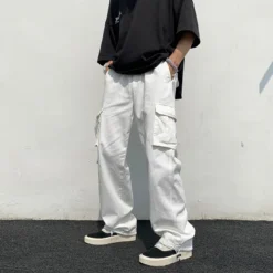 Black and White Casual Streetwear Cargo Eboy Pants 2