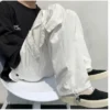 Black and White Casual Streetwear Cargo Eboy Pants 3